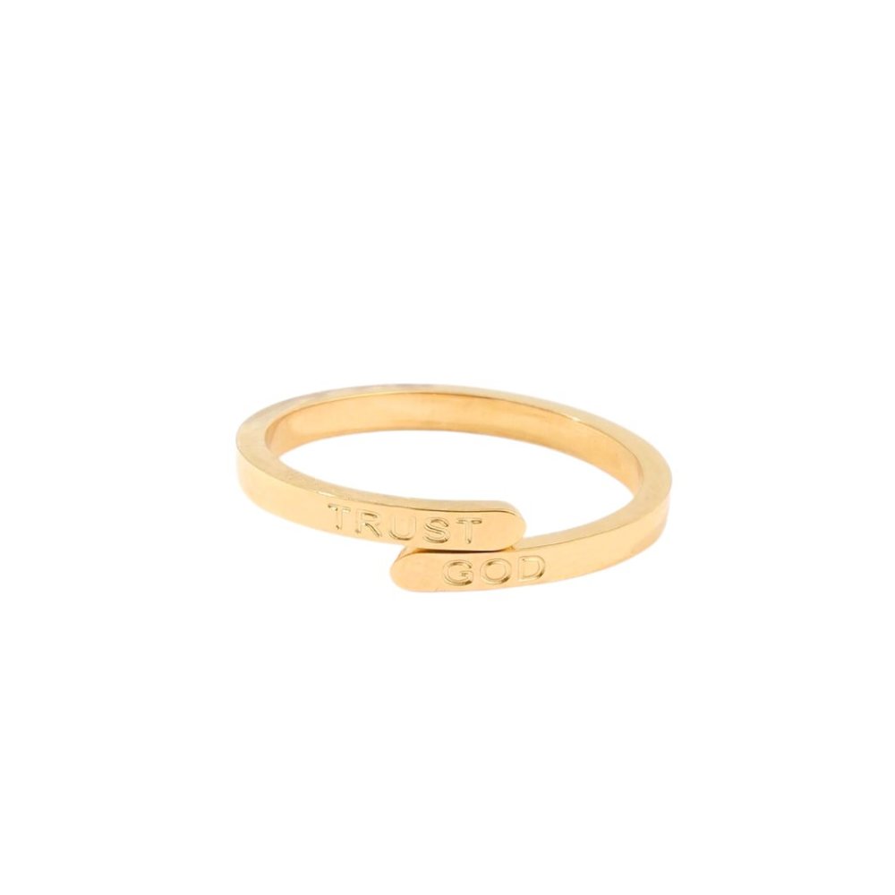Trust God Gold Ring